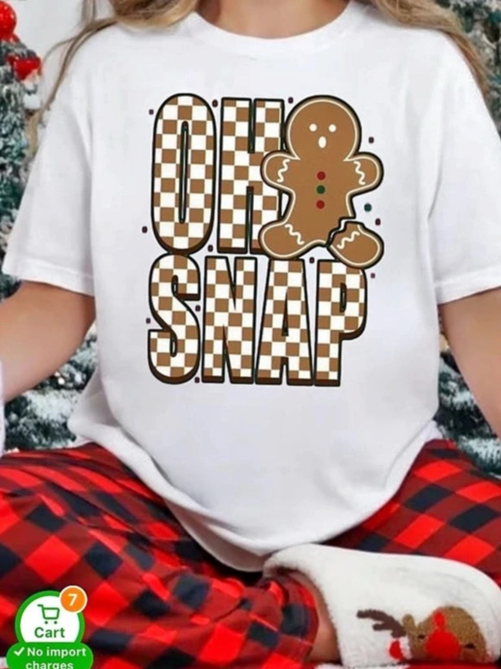 Gingerbread OH SNAP Graphic Tee in White NWT (LARGE) - Picture 3 of 5